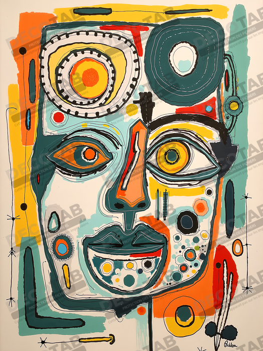 Tableau moderne : portrait inspiration cubiste