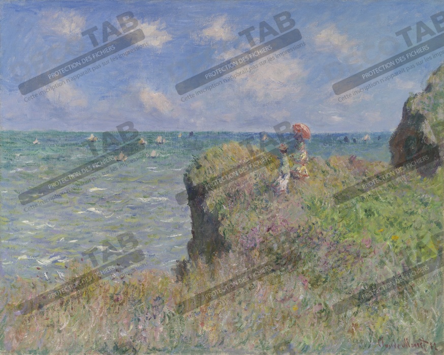 Reproduction Promenade sur les falaises à Pourville de Claude Monet