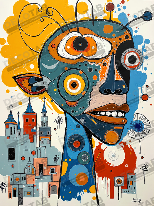 Tableau animalier stylisé et contemporain, inspiration cubiste