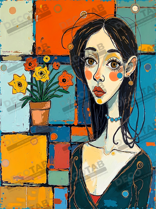Tableau moderne : portrait inspiration cubiste