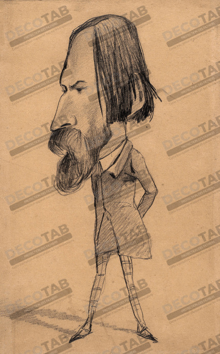 Reproduction Caricature d'Auguste Vacquerie de Claude Monet
