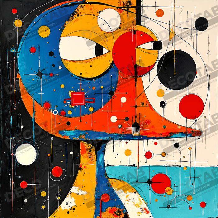 Tableau animalier stylisé et contemporain, inspiration cubiste