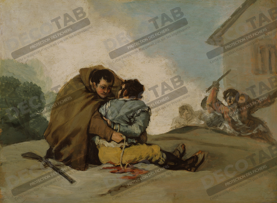 Reproduction Frère Pedro lie El Maragato avec une corde de Francisco José de Goya y Lucientes