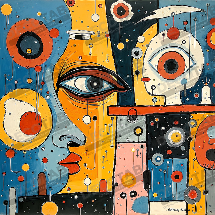 Tableau moderne : portrait inspiration cubiste