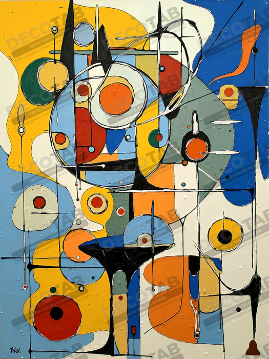 Tableau abstrait moderne et coloré Made in France