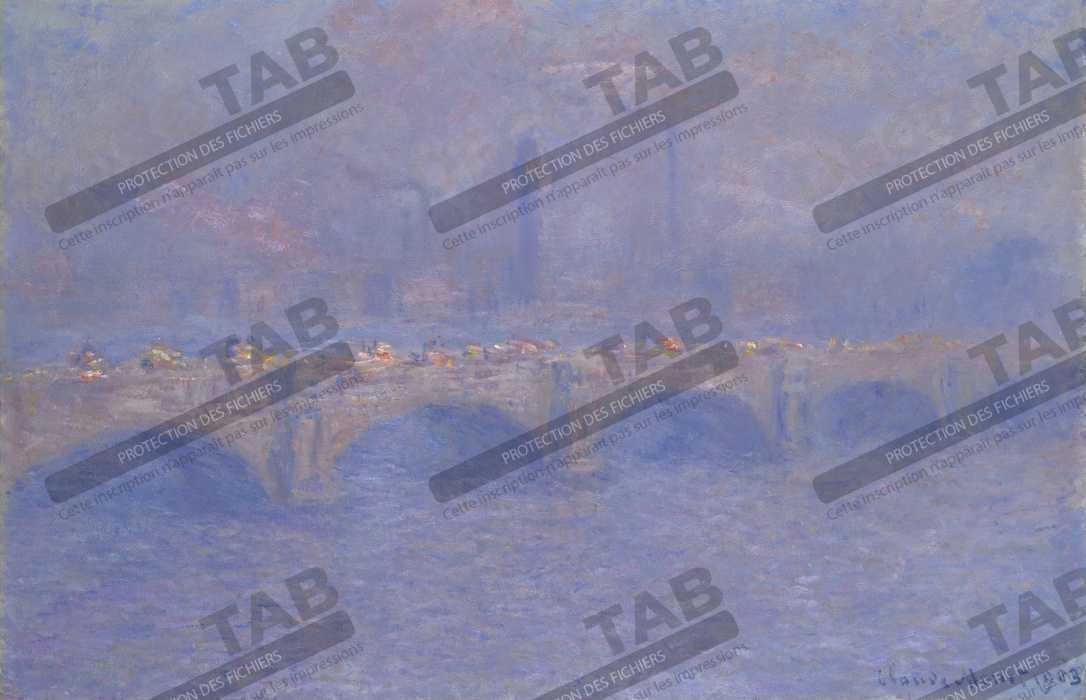 Reproduction Pont de Waterloo, effet de lumière du soleil de Claude Monet