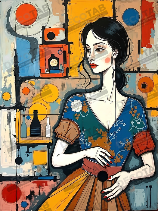Tableau moderne : portrait inspiration cubiste