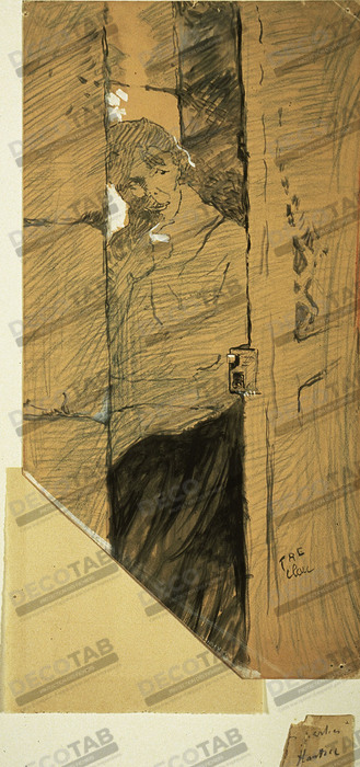 Reproduction À la porte de Henri de Toulouse-Lautrec