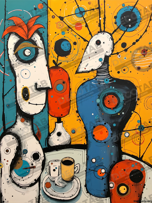 Tableau moderne : portrait inspiration cubiste