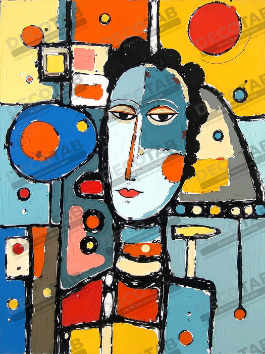 Tableau moderne : portrait inspiration cubiste