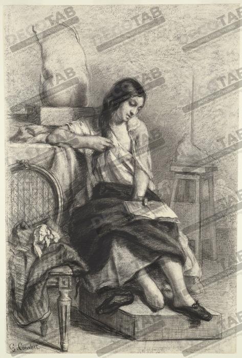 Reproduction Lecture de modèles en studio de Gustave Courbet