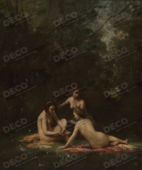 Reproduction Nymphes sortant du bain de Jean Baptiste Camille Corot