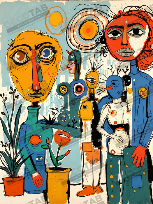 Tableau moderne : portrait inspiration cubiste