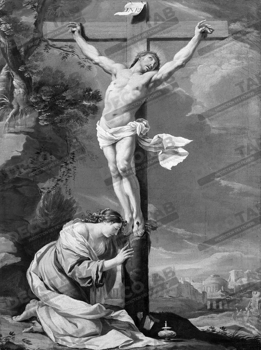 Reproduction Le Christ en croix avec Marie-Madeleine de Follower of Simon Vouet