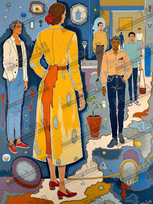 Tableau moderne : portrait inspiration cubiste