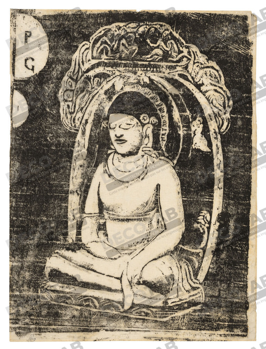 Reproduction Bouddha, de la suite des estampes tardives de Paul Gauguin
