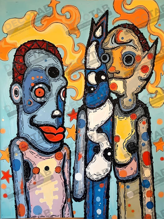 Tableau moderne : portrait inspiration cubiste