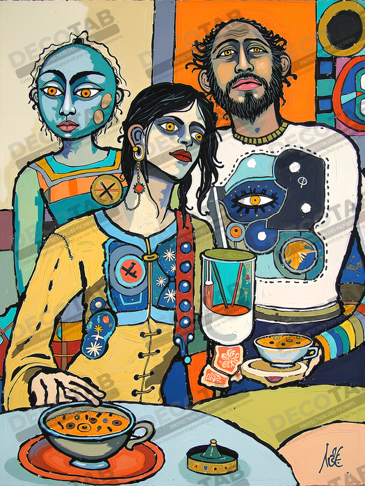 Tableau moderne : portrait inspiration cubiste