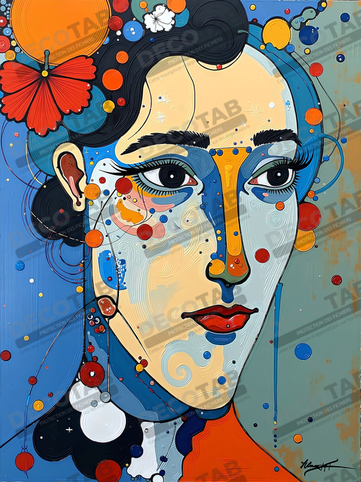 Tableau moderne : portrait inspiration cubiste