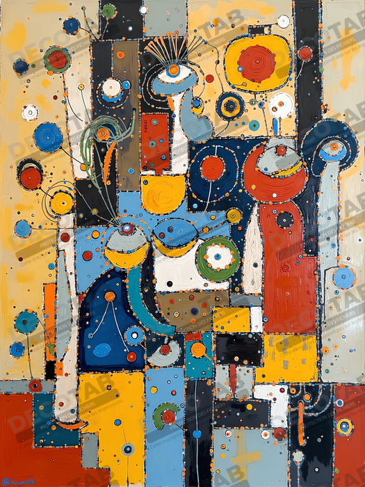Tableau abstrait moderne et coloré Made in France