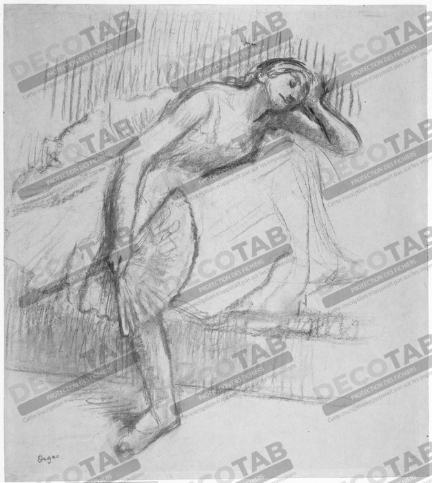 Reproduction Danseur au repos avec un ventilateur de Hilaire Germain Edgar Degas