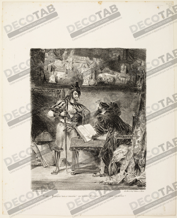 Reproduction Méphistophélès apparaissant à Faust de Eugène Delacroix