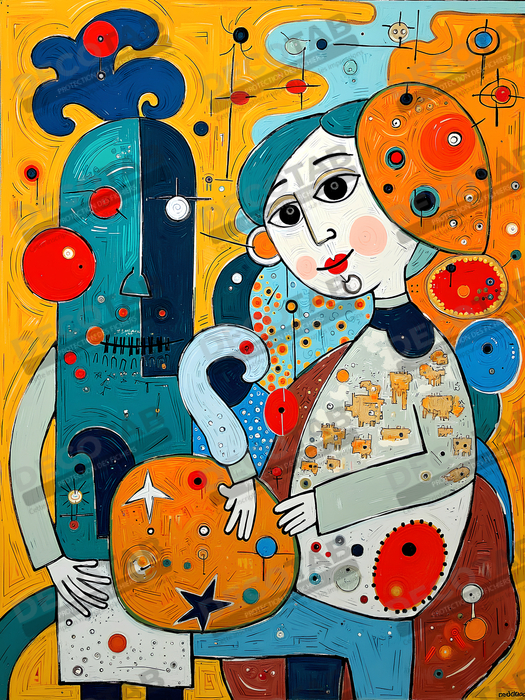 Tableau moderne : portrait inspiration cubiste