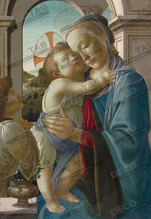 Reproduction Vierge à l'enfant avec un ange de Sandro Botticelli