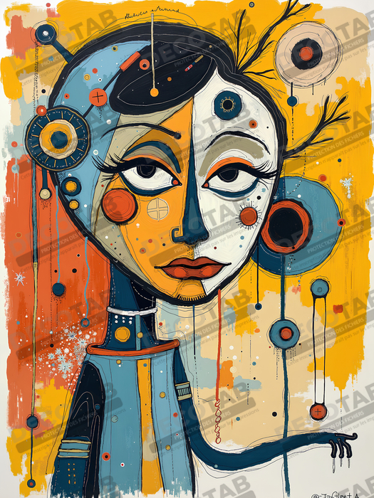 Tableau moderne : portrait inspiration cubiste