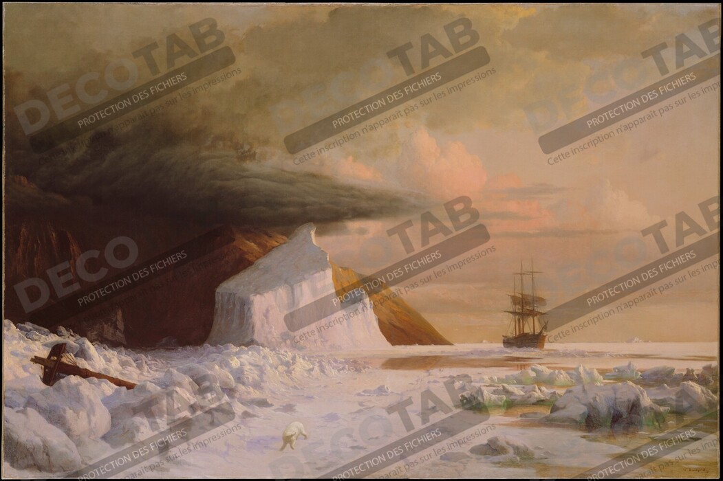Reproduction Un été arctique : percer la meute dans la baie Melville de William Bradford