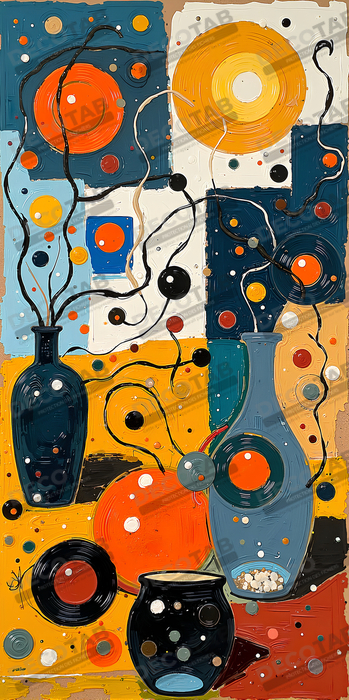 Tableau abstrait moderne et coloré Made in France