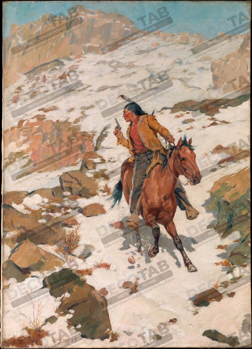 Reproduction Dans la poursuite chaude de Charles Schreyvogel