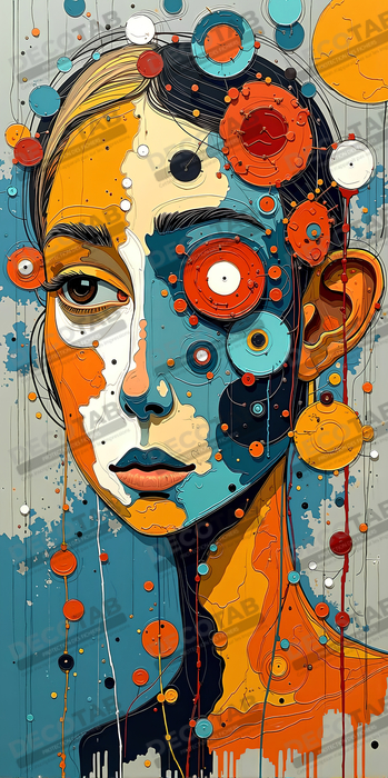 Tableau moderne : portrait inspiration cubiste