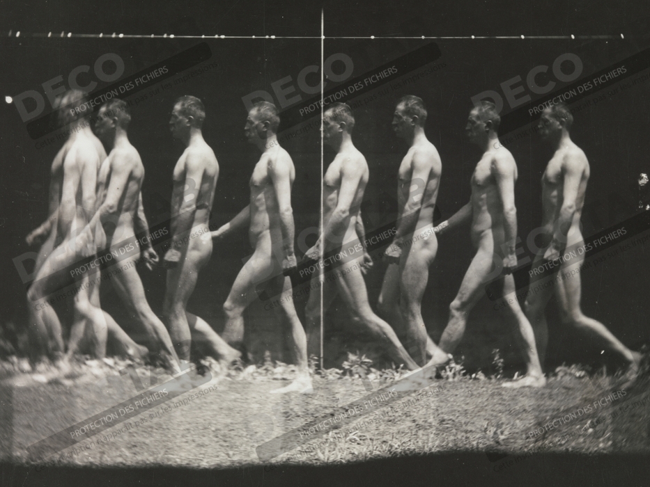 Reproduction [Homme qui marche, photographie "stroboscopique"] de Thomas Eakins