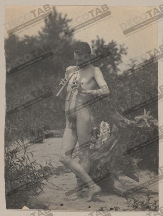 Reproduction [Debout nu masculin avec des tuyaux] de Thomas Eakins