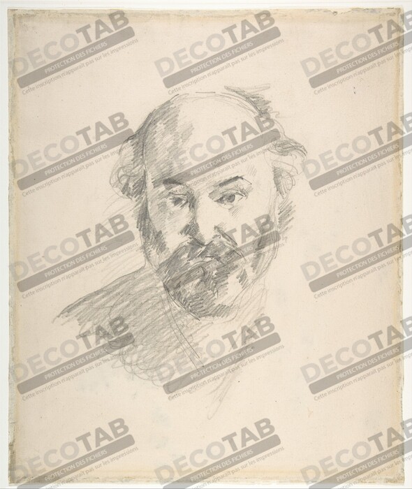 Reproduction Portrait de l'artiste (recto) ; Fragment d'une étude de paysage (verso) de Paul Cézanne