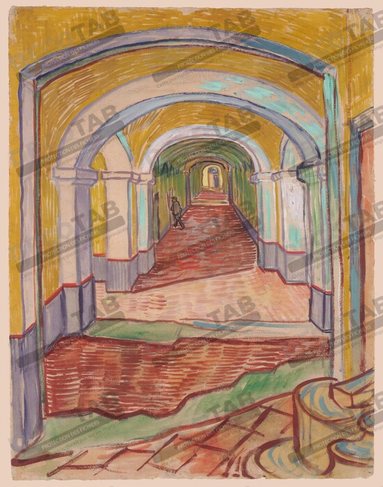 Reproduction Couloir dans l'asile de Vincent van Gogh