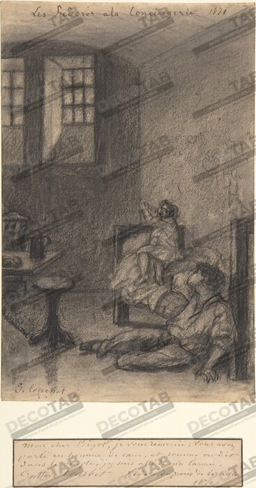 Reproduction Young Communards in Prison (Les Fédérés à la Conciergerie) de Gustave Courbet