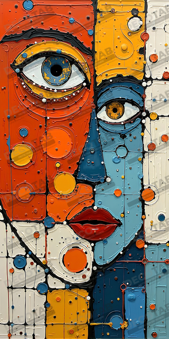 Tableau moderne : portrait inspiration cubiste
