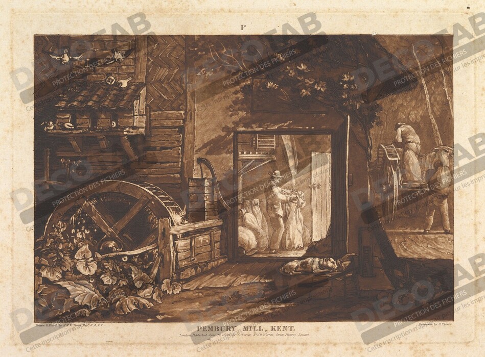 Reproduction Pembury Hill, Kent (The Book Studies, Partie 3, planche 12) de Joseph Mallord William Turner