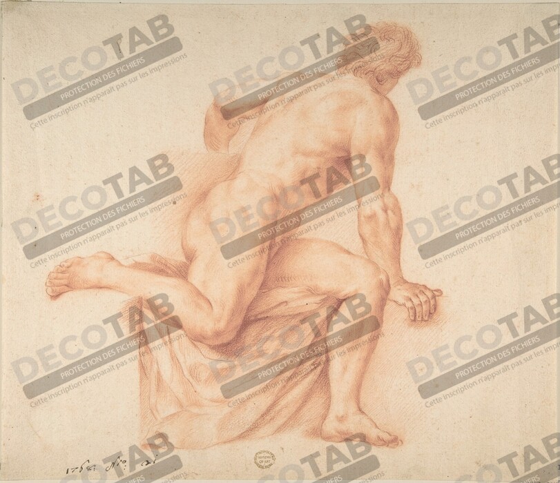 Reproduction Étude de nu de Anonymous, Italian, 18th century