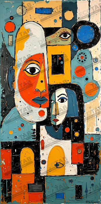 Tableau moderne : portrait inspiration cubiste