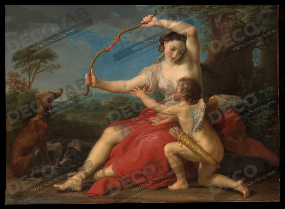 Reproduction Diane et Cupidon de Pompeo Batoni