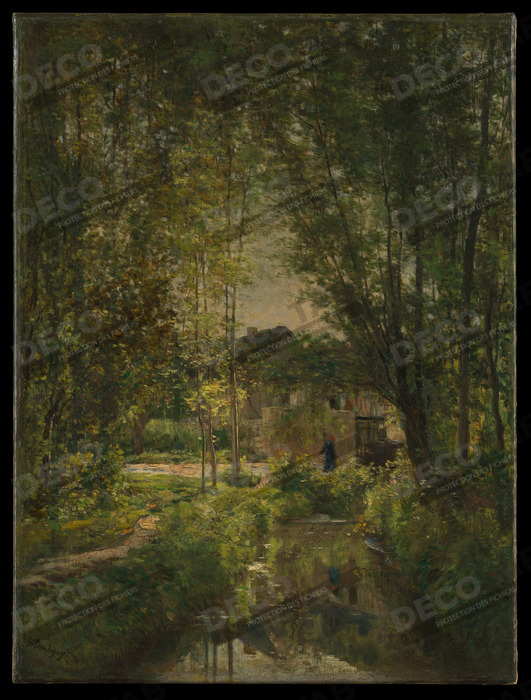 Reproduction Paysage avec un ruisseau ensoleillé de Charles-François Daubigny