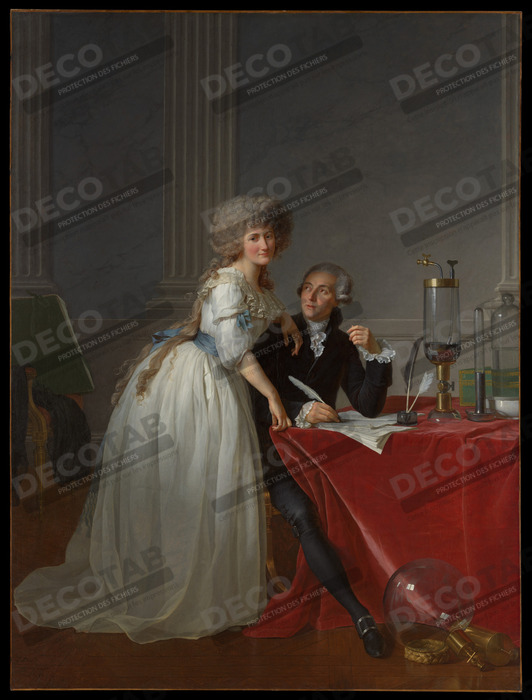 Reproduction Antoine Laurent Lavoisier (1743–1794) and Marie Anne Lavoisier (Marie Anne Pierrette Paulze, 1758–1836) de Jacques Louis David