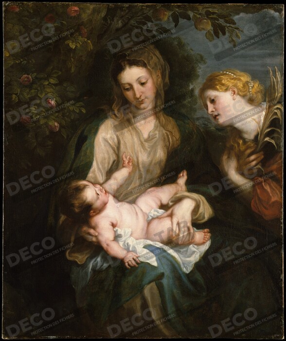 Reproduction Vierge à l'Enfant avec sainte Catherine d'Alexandrie de Anthony van Dyck