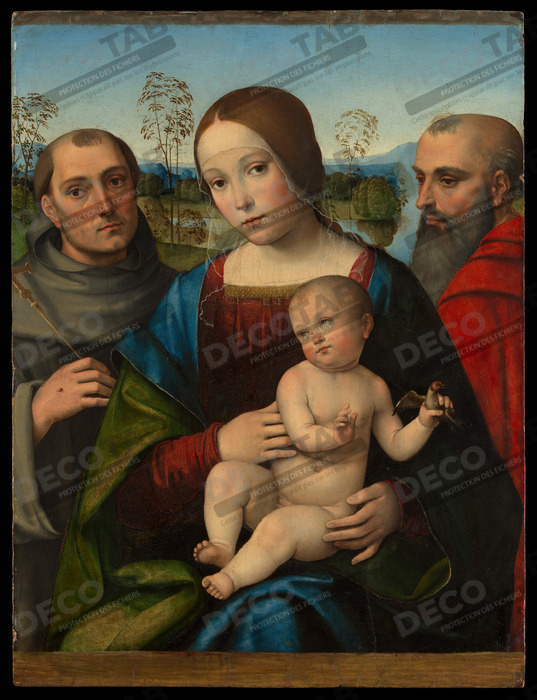 Reproduction Vierge à l'enfant avec les saints François et Jérôme de Francesco Francia