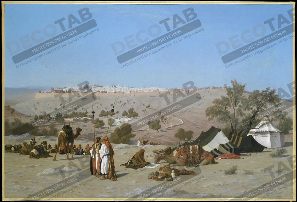 Reproduction Jérusalem depuis le mont des Oliviers de Charles-Théodore Frère