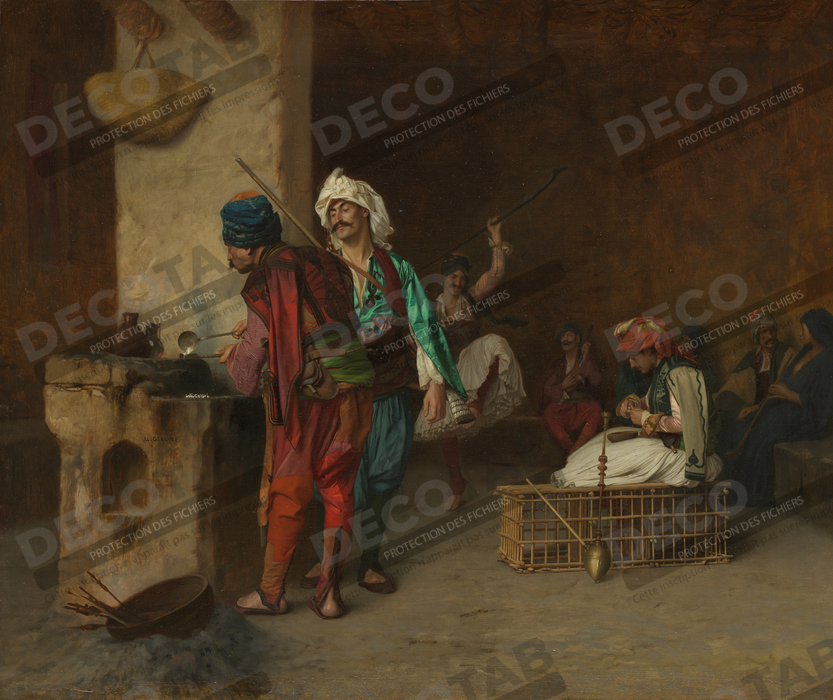 Reproduction Cafe House, Le Caire (Casting Bullets) de Jean-Léon Gérôme