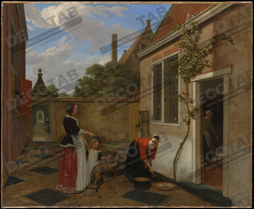 Reproduction Scène dans une cour de Ludolf de Jongh